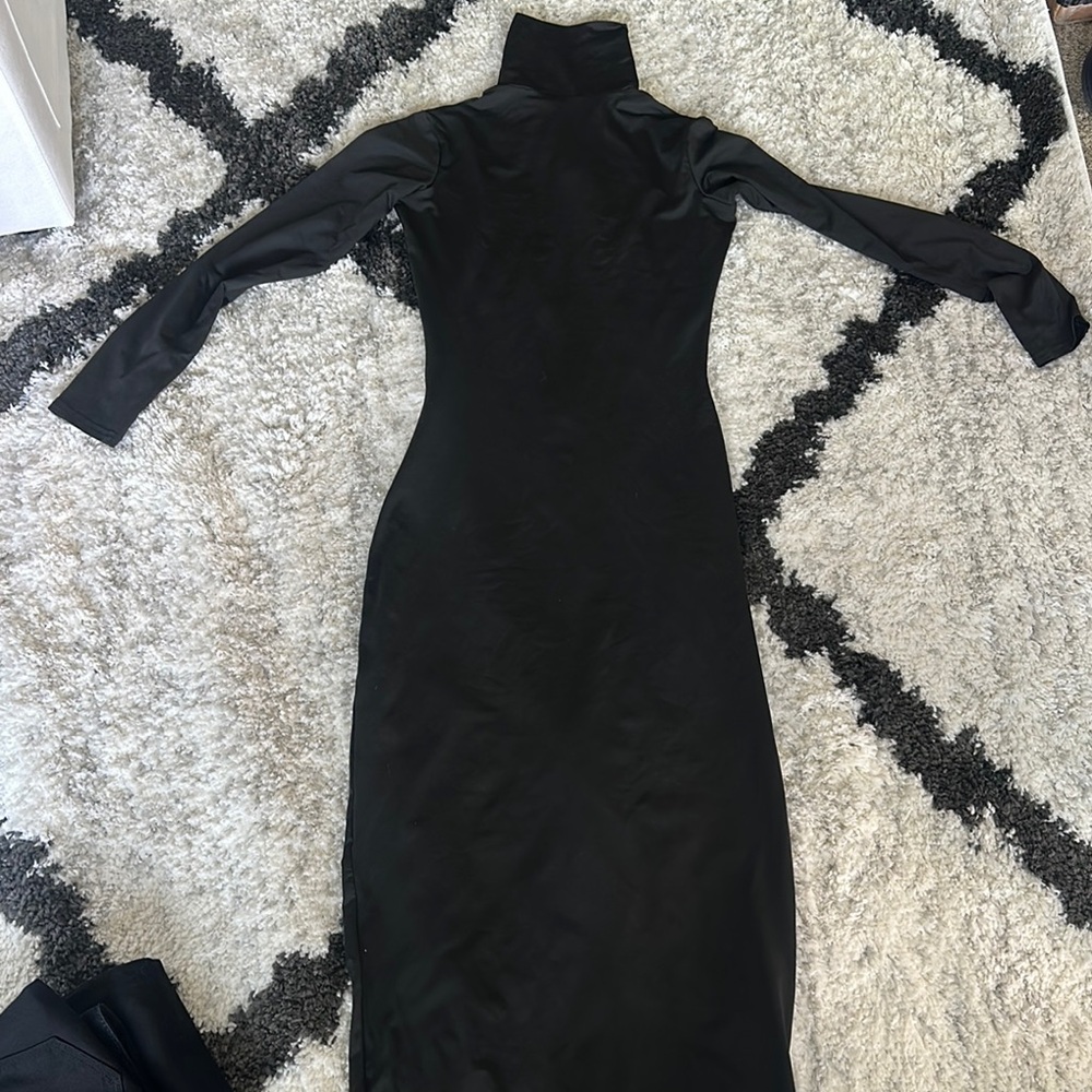 Elegant Black Turtleneck Dress
